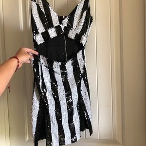 Black & White Stripe Dress - Sequin - PLT